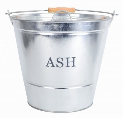 Manor Reproductions Ash Bucket with Lid - Galvanised