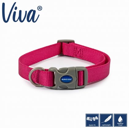 Ancol Adjustable Pink Dog Collar - Large