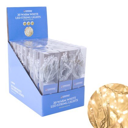 The Christmas Workshop 20 LED Battery Operated String Lights - Warm White