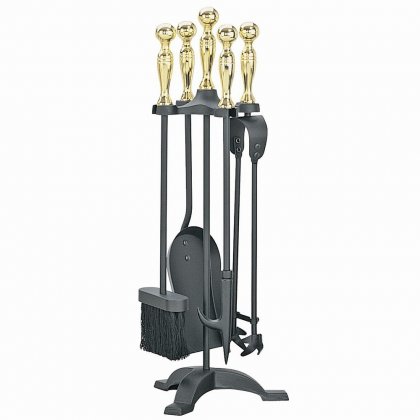 Manor Reproductions Manor Companion Set - Black & Brass