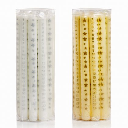 Premier Decorations Advent Candle with Stars 25cm - Assorted