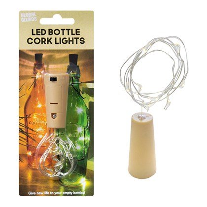 Global Gizmos Battery Operated Bottle Cork Lights 8 LED