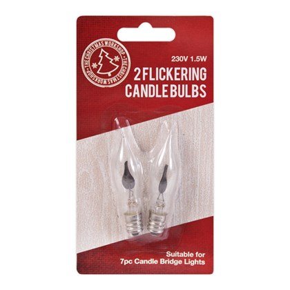 The Christmas Workshop Flickering Candle Light Bulbs (Pack of 2)