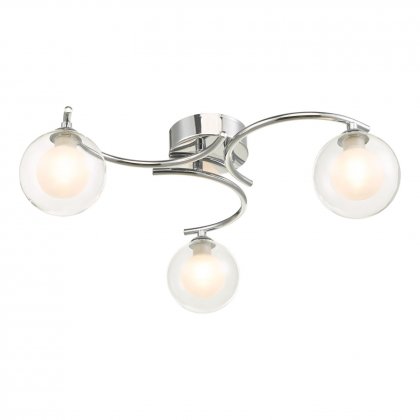 Nakita 3 Light Semi Flush Polished Chrome With Clear/Opal Glass