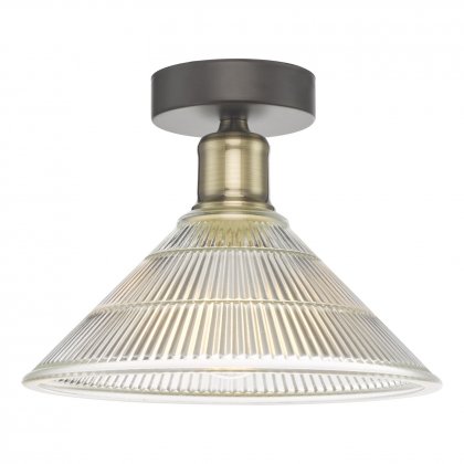 Boyd 1 Light Flush Antique Brass with Glass Shade