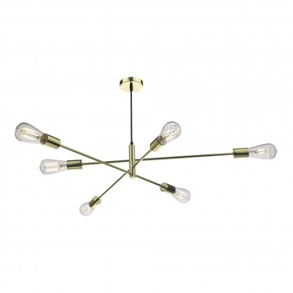 Alana 6 Light Pendant Polished Gold