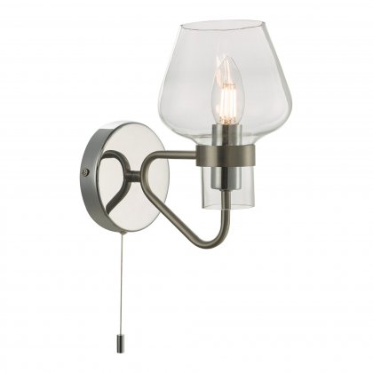 Keta 1 Light Wall Light Satin Chrome & Polished Chrome