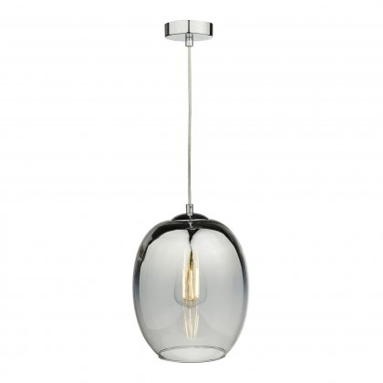 Patrice 1 Light Pendant Silver Glass