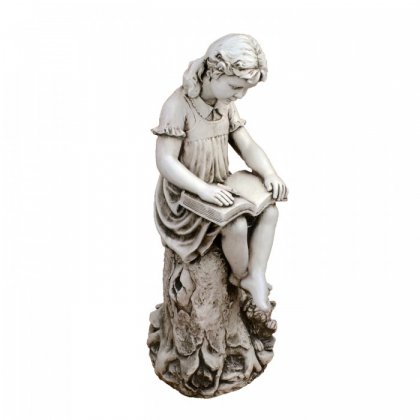 Solstice Sculptures Mary Reading Girl 89cm -Ant Stone Effect