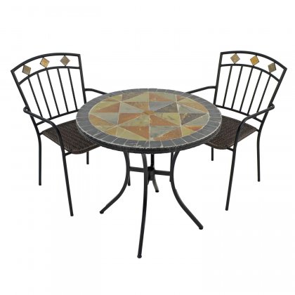 Exclusive Garden Tobarra 76cm Bistro Table with 2 Malaga Chairs