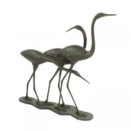 Solstice Sculptures Egrets 58cm in Dark Verdigris