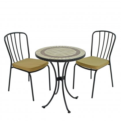 Exclusive Garden Henley 60cm Bistro Table with 2 Milan Chairs