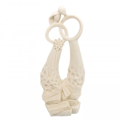 Solstice Sculptures Just Married 65cm in Ivory Effect