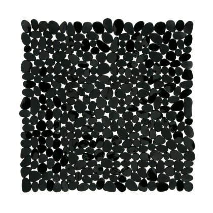 Premier Housewares Solid Black Pebble PVC Bath Mat 54 x 54cm