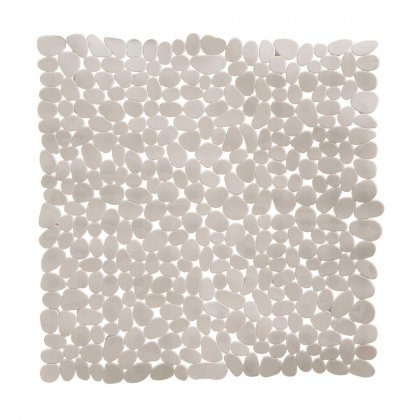 Premier Housewares Solid Grey Pebble PVC Bath Mat 54 x 54cm