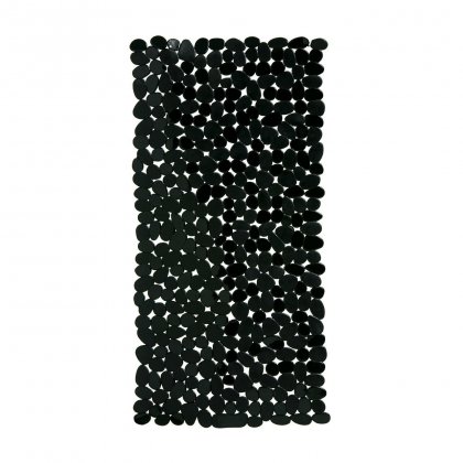 Premier Housewares Solid Black Pebble PVC Bath Mat 69 x 36cm