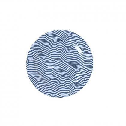 Summit Wave Melamine Large Plate White/ Blue (Set of 4)