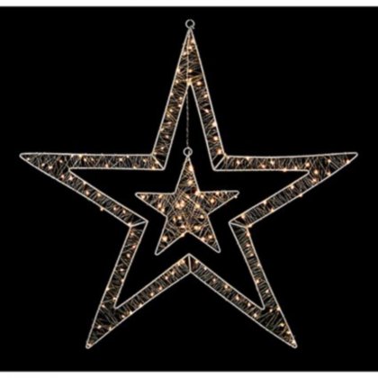 Premier Decorations 80cm Multi-Action Double Star 140 LED - Warm White
