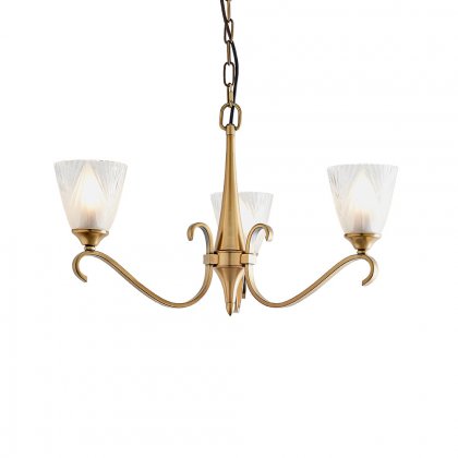 Endon Columbia brass 3lt Pendant