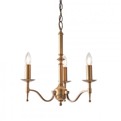 Endon Stanford antique brass 3lt Pendant