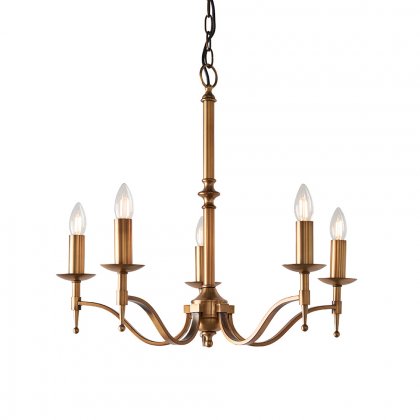 Endon Stanford antique brass 5lt Pendant