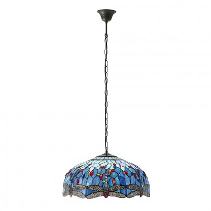 Dragonfly blue 3 light Pendant light