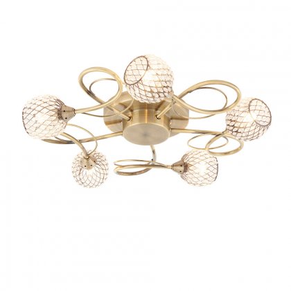 Aherne 5 Light Semi Flush Ceiling Light