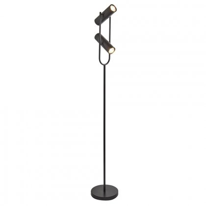 Searchlight Telescope 2 Light Cylinder Shade Floor Lamp Matt Black