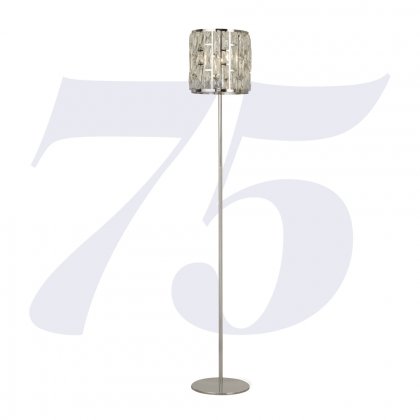 Searchlight Bijou Chrome Floor Lamp With Crystal Glass