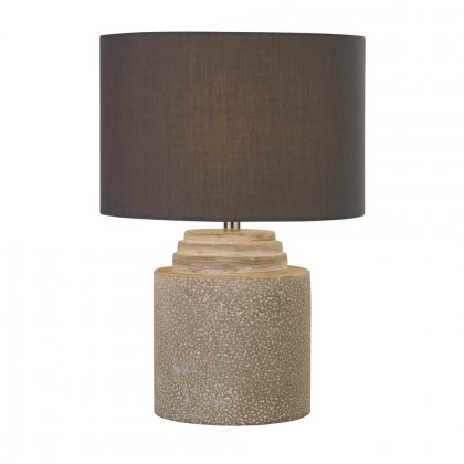 Searchlight Zara Grey Cement Table Lamp With Grey Shade