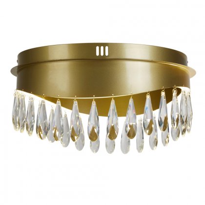 Searchlight Jewel Led Flush Fitting, Gold With Crystal