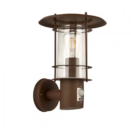 Searchlight Outdoor & Porch Wall Light Cw Sensor Rust Brown