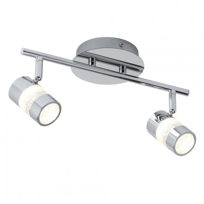 Searchlight Bubbles Effect(Dim)Ip44 LED 2 Light Spot Bar-Chrome & Acrylic Shade