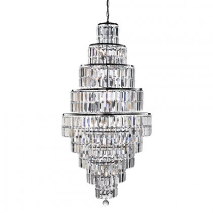 Searchlight Empire 13 Light Chandelier Chrome Clear Crystal