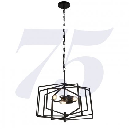 Searchlight Slinky 3 Light Metal Adjustable Matt Black Pendant