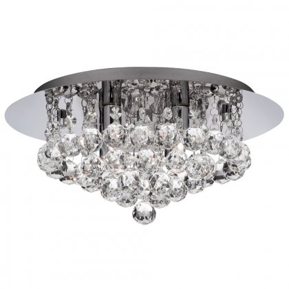 Searchlight Hanna II Bathroom Ip44 (G9 LED) 4 Light Chrome Flush Cl Xtal Ball