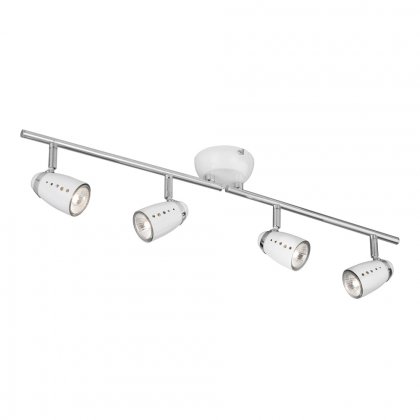 Searchlight Pluto 4 Light White/Chrome Egg Split Bar Spot