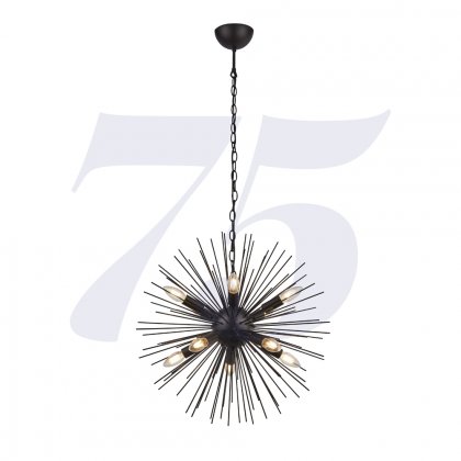 Searchlight Sputnik 10 Light Pendant Black