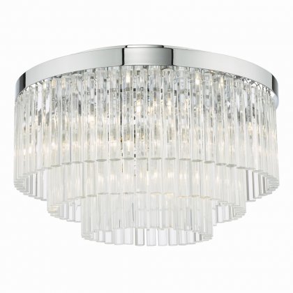 Logan 5 Light Flush Polished Chrome Glass