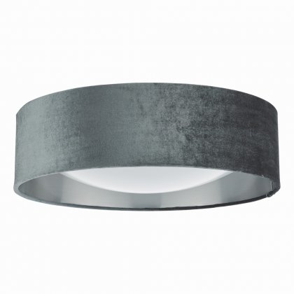 Nysa 2 Light Flush Velvet Dark Grey Shade 40Cm