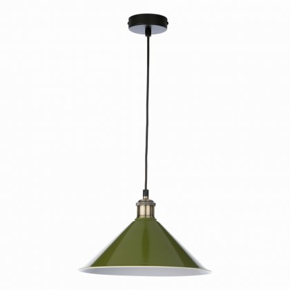 Kinsley 1 Light Easy Fit Metal Shade Gloss Green 30Cm