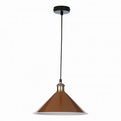 Kinsley 1 Light Easy Fit Metal Shade Gloss Rust/Umber 30cm