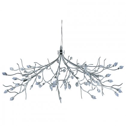 Searchlight Astbury 8 Light Pendant Chrome Metal & Acid Glass