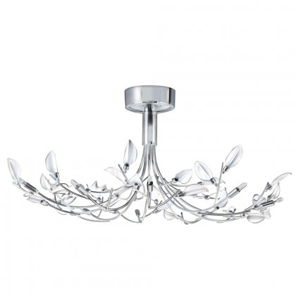 Searchlight Wisteria 8 Light Cc Ftg With Wh Frosted Leaves