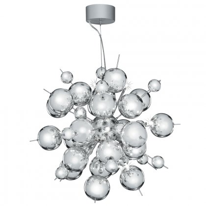 Searchlight Molecule 12 Light Chrome Pendant With Cc Balls