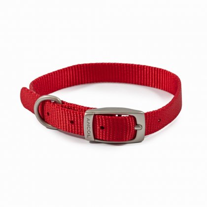 Ancol Nylon Red Dog Collar - 30cm/12