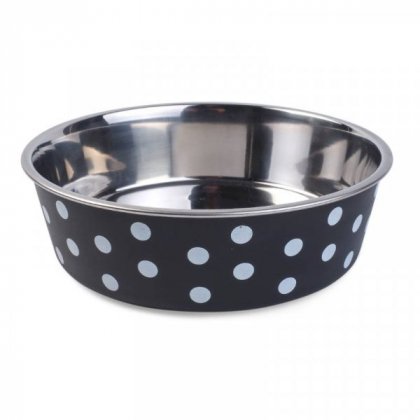 Zoon Polka Dog Bowl 17cm Navy