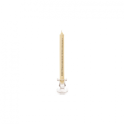 Premier Decorations 25cm Ivory Advent Candle With Glass Holder