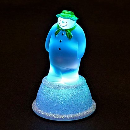 SnowTime Acrylic Snowman with Colour Changing LED 8cm