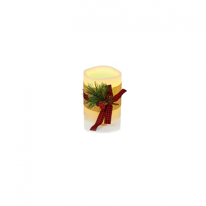 Premier Decorations LED Wax Candles with Tartan Ribbon (Set of 3)